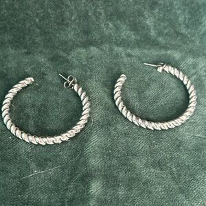 Vintage 90's Silver Hoop Earrings